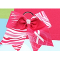 6 Breast Cancer Awareness Bows - Pink/White